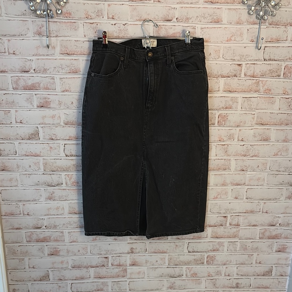 Classic Black Denim Skirt